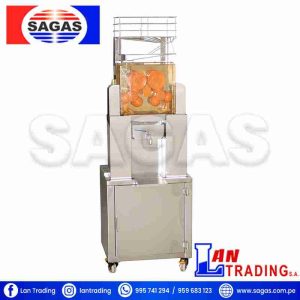 EXPRIMIDOR DE NARANJA MARCA: SAGAS MODELO: 2000M-2 CON MESA DE ACERO